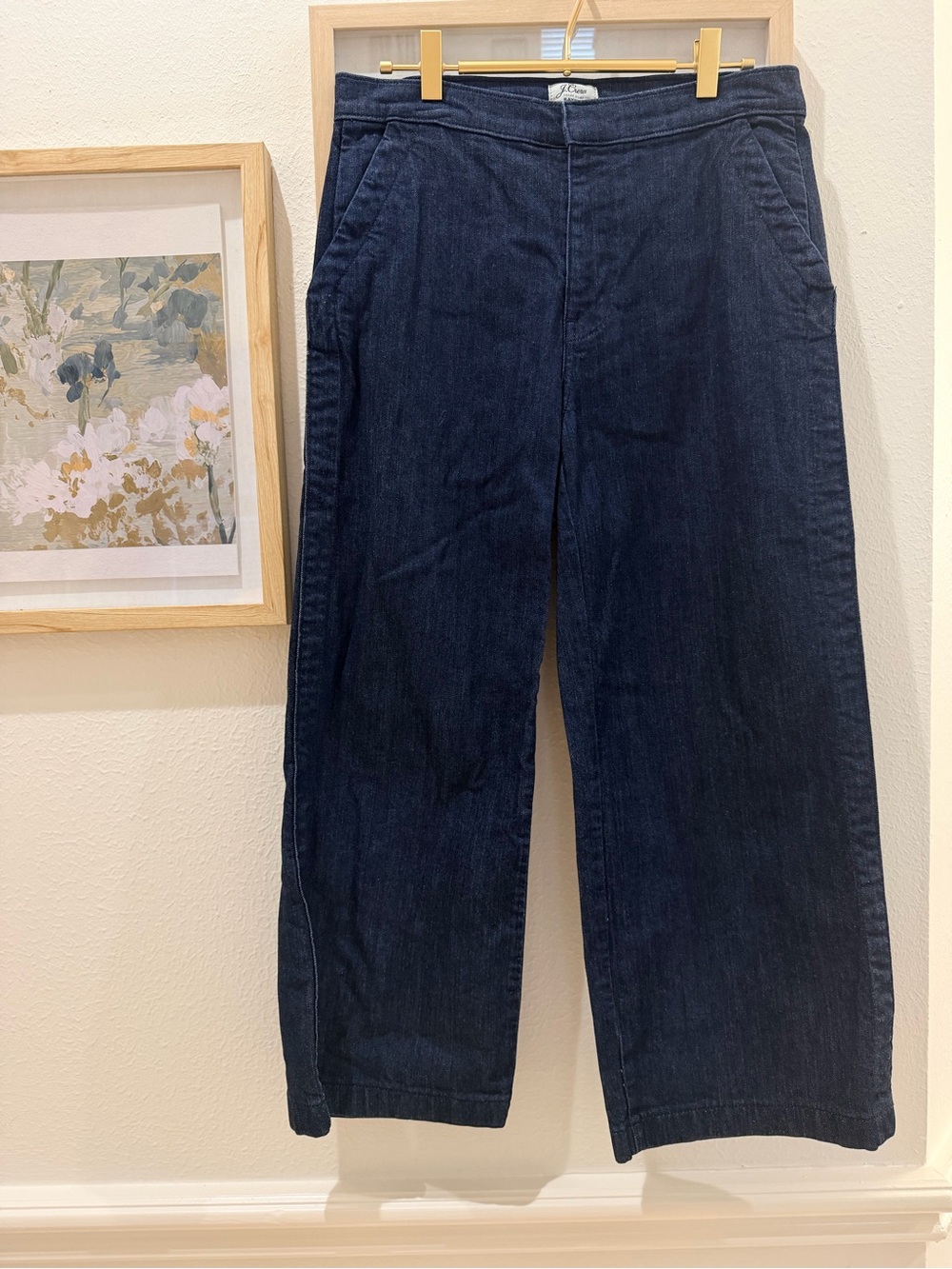 J.Crew Dark Denim Wide-Leg Rayner Trouser Pant